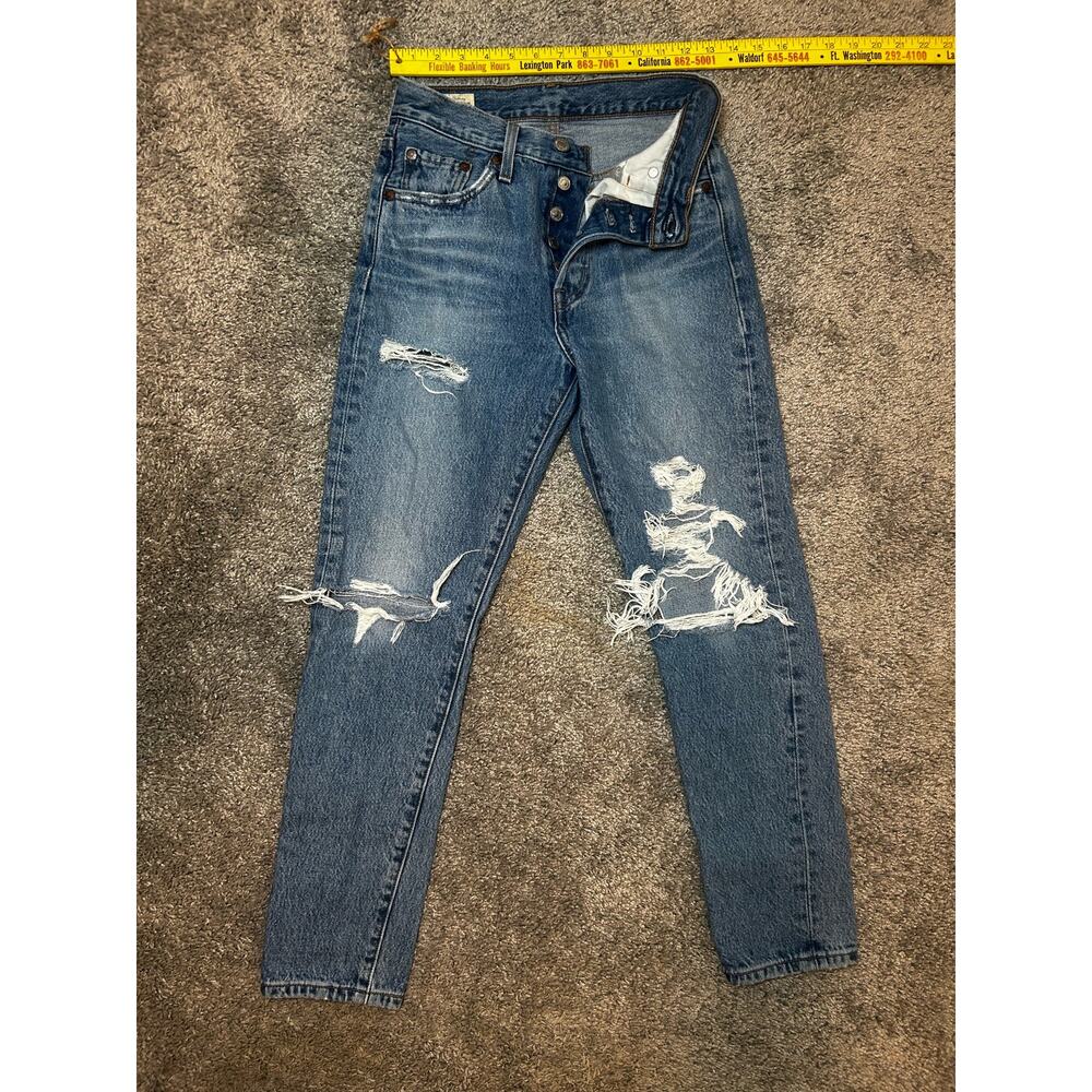 Levi’s 501 S Women's Size W25 L28 Button Fly Distressed Jeans pants